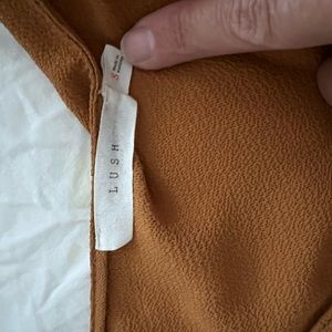 Lush, mustard, size small, button up crossover top